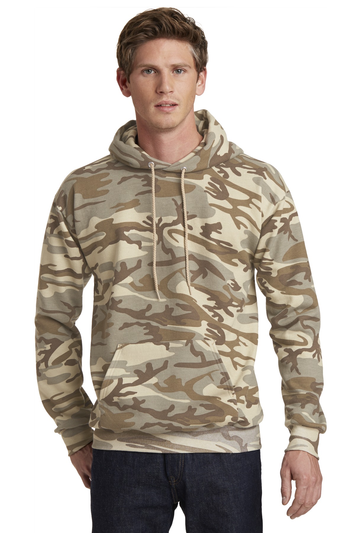 Port u0026 Company Core Fleece Camo Pullover Hooded Sweatshirt - Cascadia  Apparel